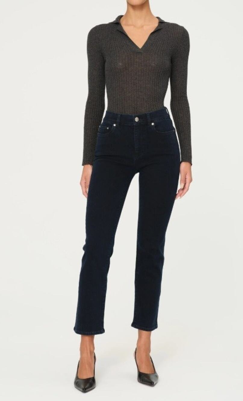 DL1961 NWT Mara Sz 26x27 Straight Mid Rise Instasculpt Ankle Jeans Black